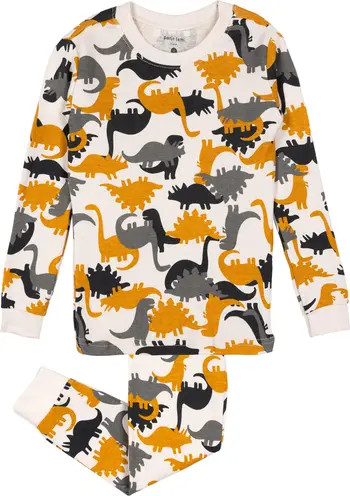 Kids' Dino Organic Cotton Fitted Two-Piece Pajamas | Nordstrom