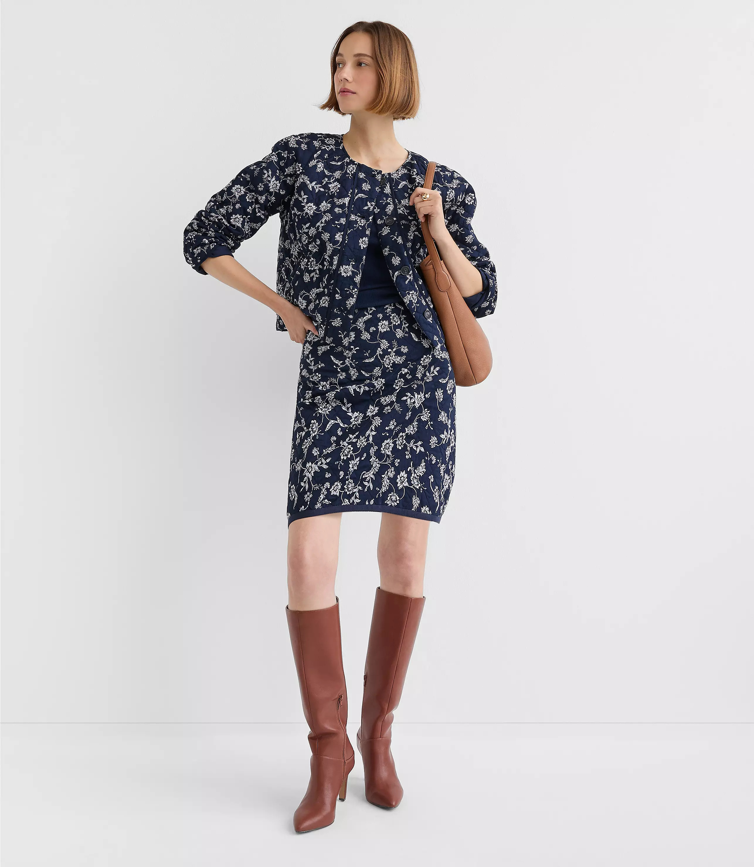 Floral Quilted Mini Skirt | LOFT