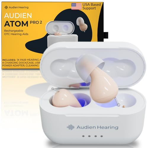 Audien ATOM PRO 2 Wireless Rechargeable OTC Hearing Aid, Premium Comfort Design and Nearly Invisible | Amazon (US)
