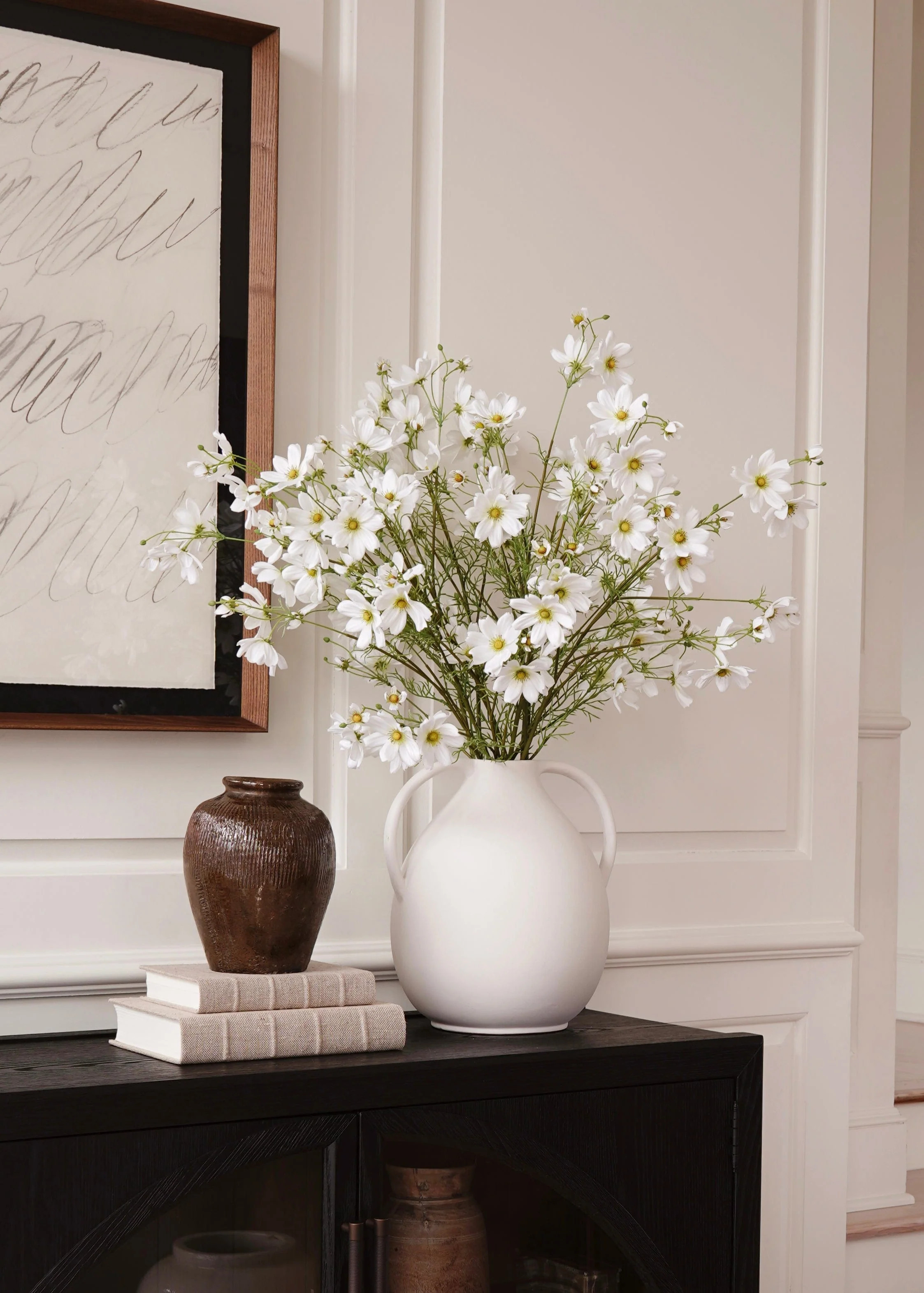 White Artificial Cosmos Flowers - 37" | Afloral