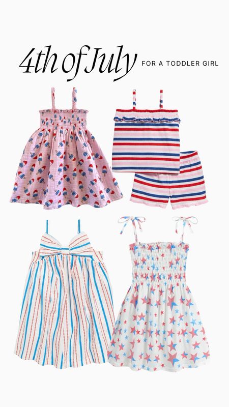 Cute 4th of July looks for a toddler girl! I ordered the top right for Harper in her true size (2T) 🩵❤️
