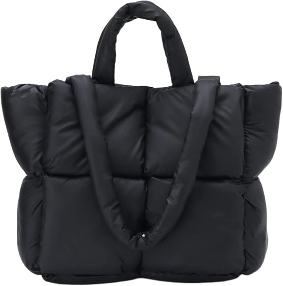 Ovida Women Large Puffer Tote Bag Quilted Top-Handle Shoulder Bag Soft Down Cotton Padded Tote Ha... | Amazon (US)