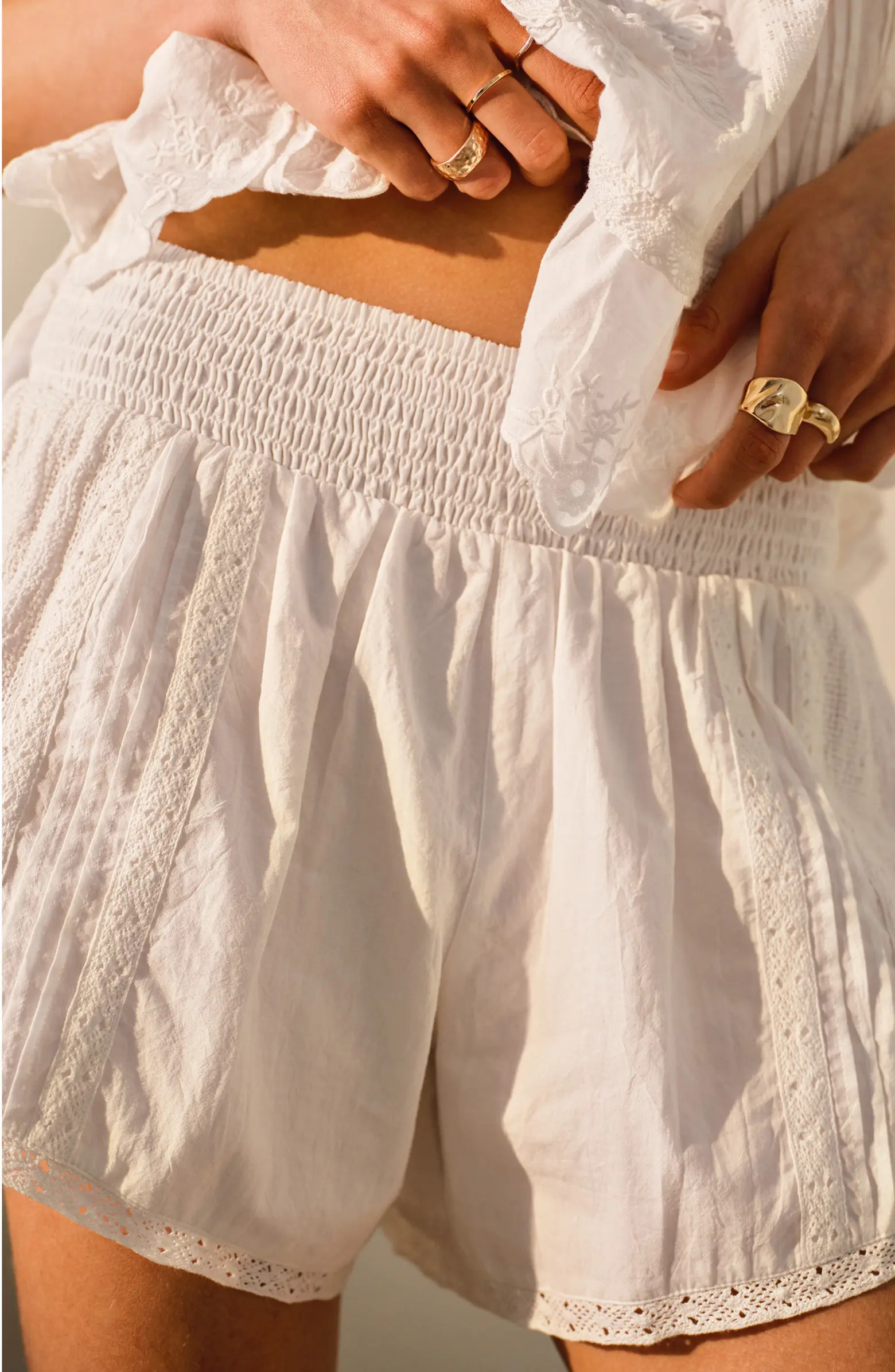 Topshop Smocked Waist Cotton Shorts | Nordstrom | Nordstrom