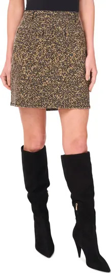 Leopard Print Denim Miniskirt | Nordstrom