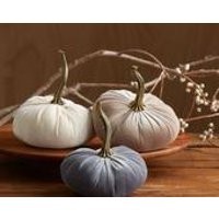 Scented Velvet Pumpkins, SET of 3:  Gray, Ivory, Taupe | Etsy (US)