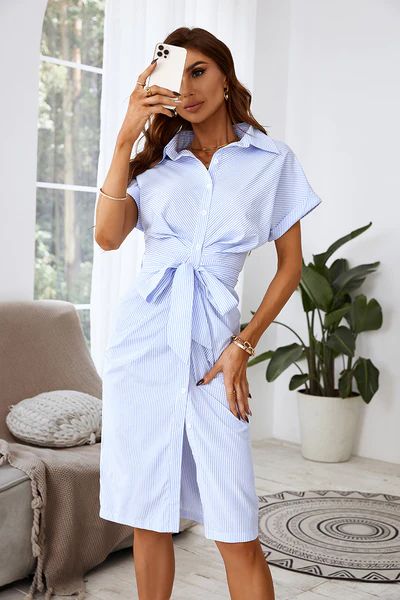 Ariah Mid Length Ruching Short Sleeve Dress | Cupshe