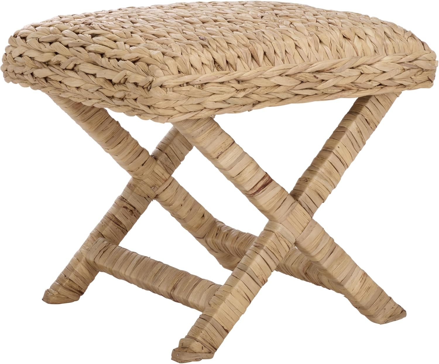 Amazon.com: SAFAVIEH Home Collection - Posey Natural Woven Ottoman with X-Frame Base, Accent Foot... | Amazon (US)