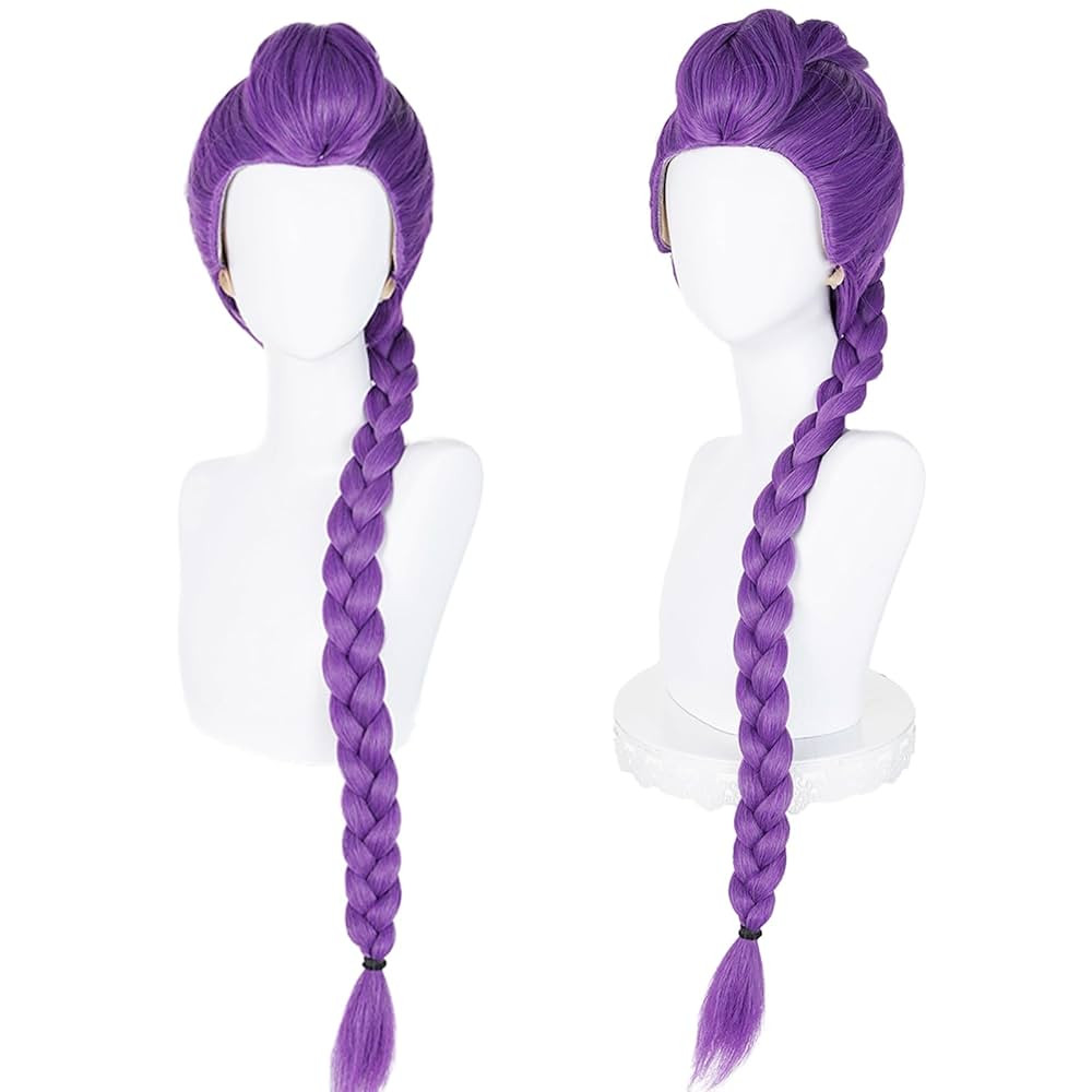 Long Purple Braid Wig for Women – Fantasy Cosplay Wig with Thick Braided Ponytail – Synthetic... | Amazon (US)