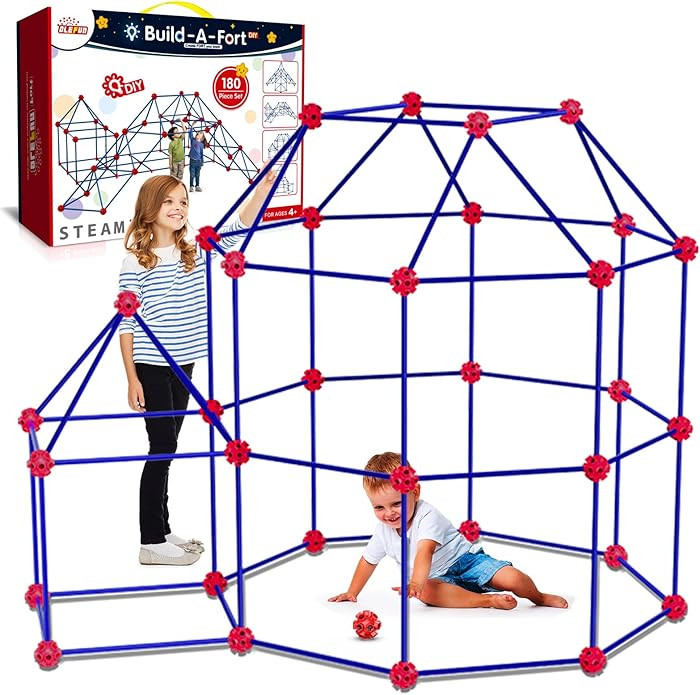 OleFun 180 Pack Fort Building Kits for Kids 4, 5, 6, 7, 8+ Year Old Boys & Girls, Creative STEM B... | Amazon (US)