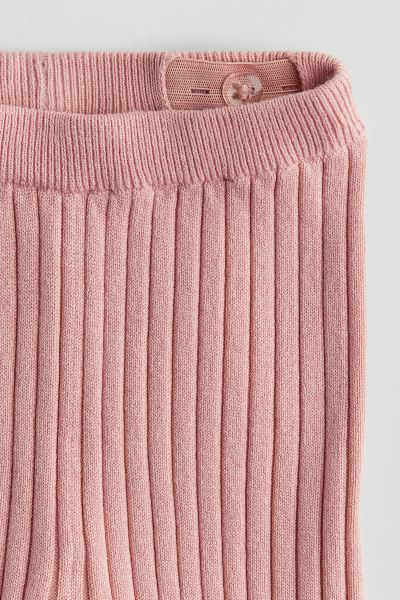 Rib-knit Leggings - Regular waist - Long - Light dusty pink - Kids | H&M US | H&M (US + CA)