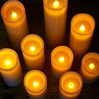 RY King Battery Operated Flameless Candles 4" 5" 6" 7" 8" 9" Set of 9 Real Wax Pillar LED Flicker... | Amazon (US)