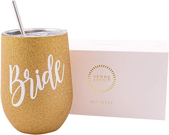 Verre Esprit Bride Tumbler 12 Oz - Engagement Gift, Bride Gifts & Bachelorette Gifts - Bride Cup ... | Amazon (US)