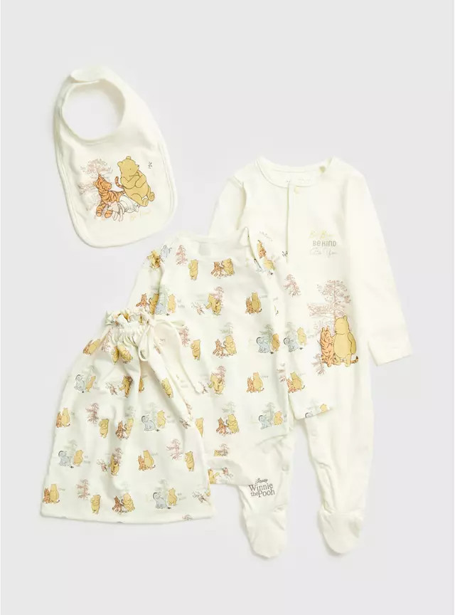 Buy Winnie The Pooh 4 Piece Starter Set 3-6 months | Sleepsuits and pyjamas | Tu | Tu Clothing