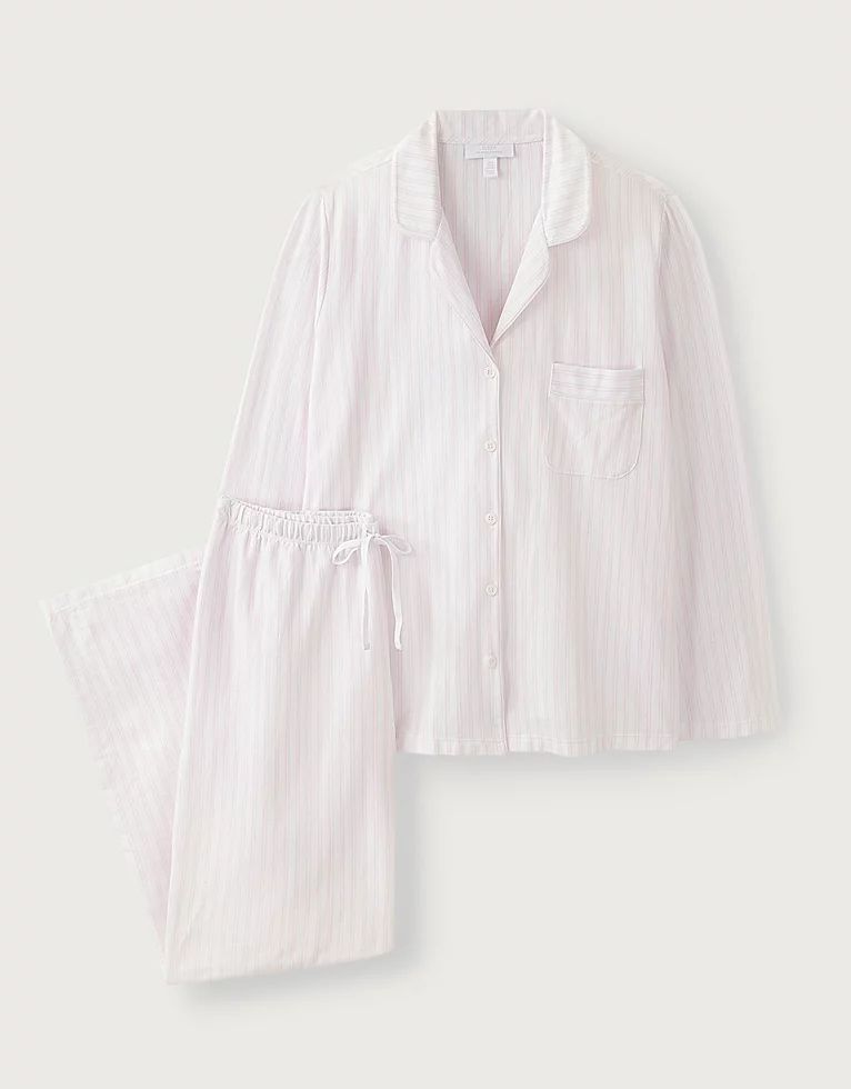 Stripe Brushed-Cotton Jersey Pyjama Set | The White Company (UK)