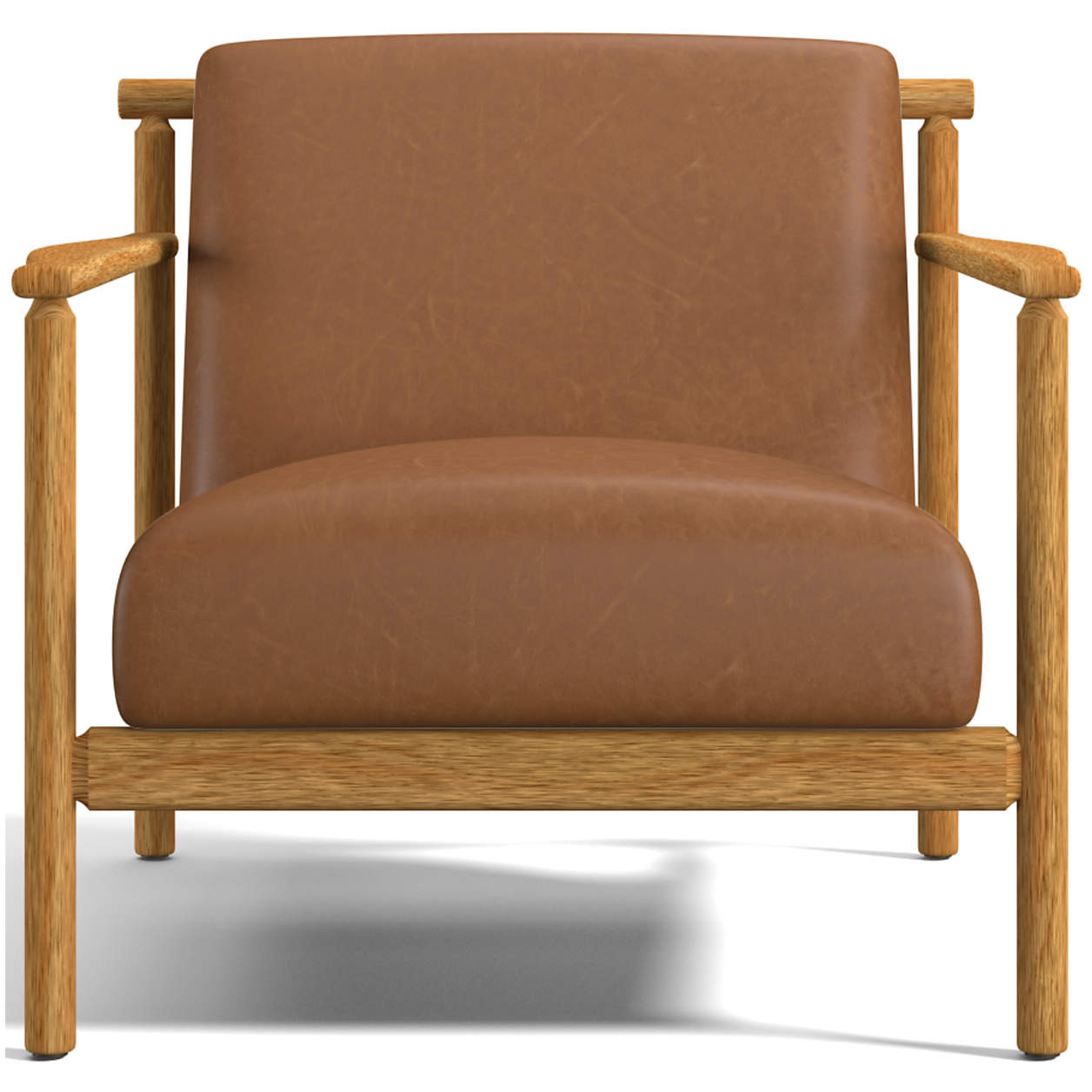 Ojai Leather Wood Frame Accent Chair + Reviews | Crate & Barrel | Crate & Barrel