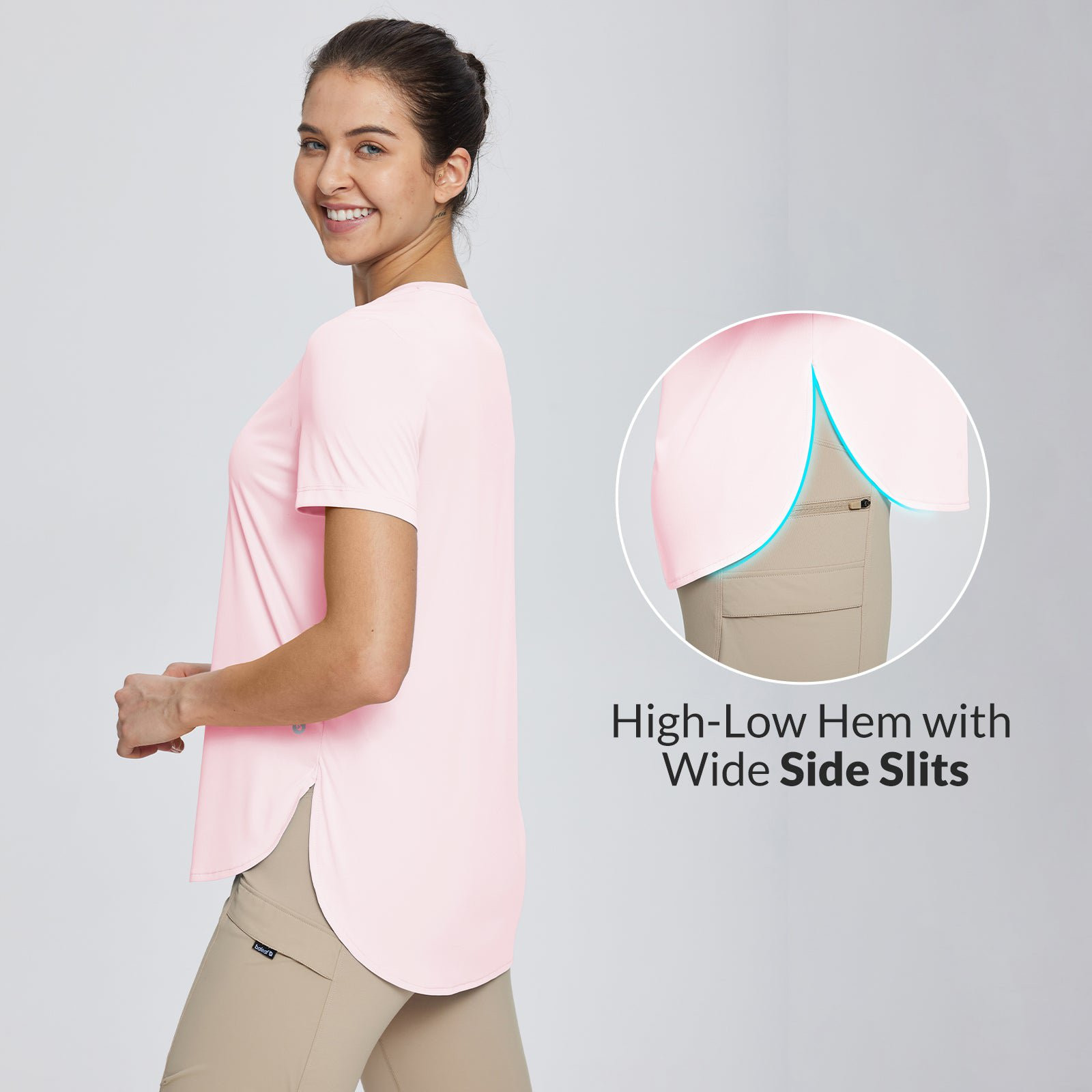 BALEAF Women's Short Sleeve T Shirts Crew Neck Workout Tops Running Shirts Sun Protection Quick D... | Walmart (US)