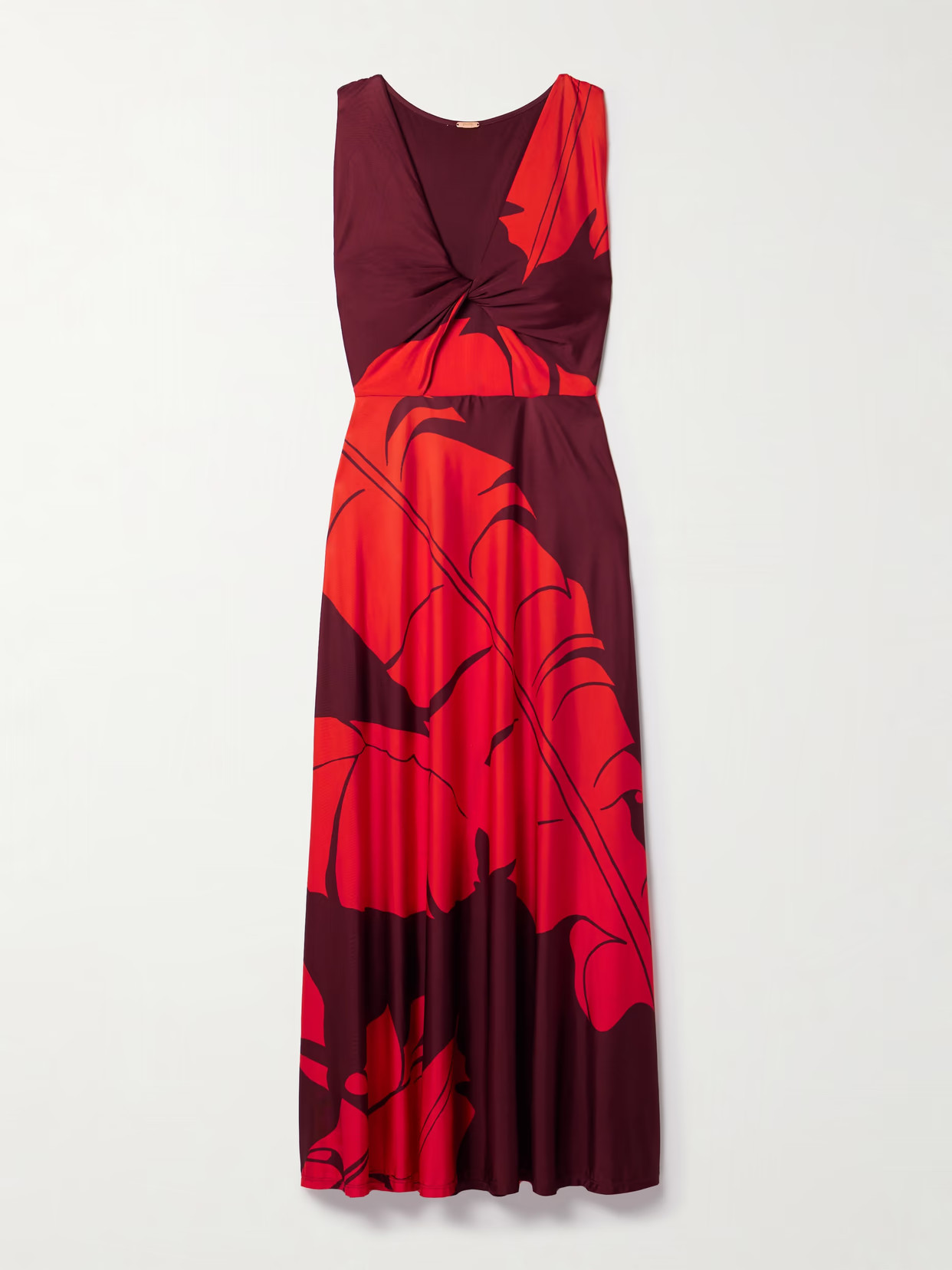 Johanna Ortiz - Deep Heart Twist-front Cutout Printed Stretch-jersey Midi Dress - Red | NET-A-PORTER (US)