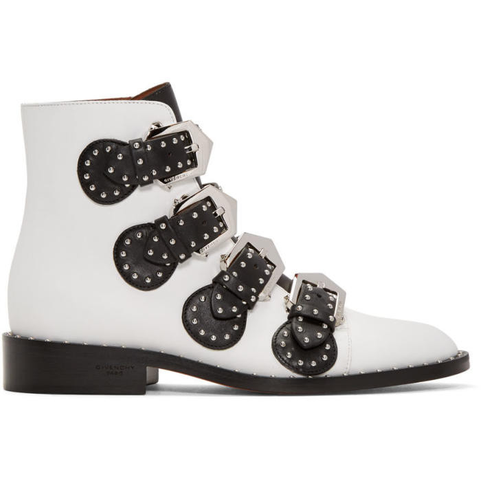 Givenchy White Studded Elegant Boots | SSENSE 