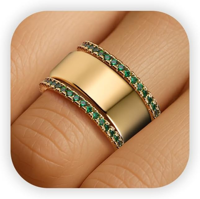 2 Pack Stacking Rings for Oura Ring Gen 4/Gen 3, Silver/14k Gold Plated White Green Pink Colorful... | Amazon (US)