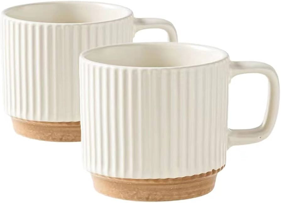 Ceramic Mug 2Pcs, Ceramic Coffee Cups,milk cup, Ceramic mugs for home and office,Microwave safe m... | Amazon (US)