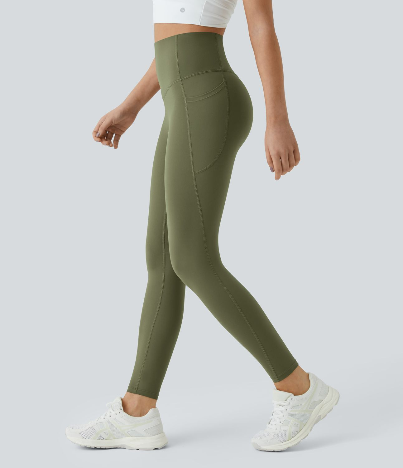 Women’s SoCinched High Waisted Tummy Control Side Pocket Shaping Training UltraSculpt Leggings ... | HALARA