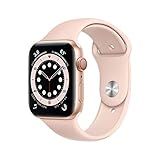New Apple Watch Series 6 (GPS + Cellular, 44mm) - Gold Aluminum Case with Pink Sand Sport Band | Amazon (US)
