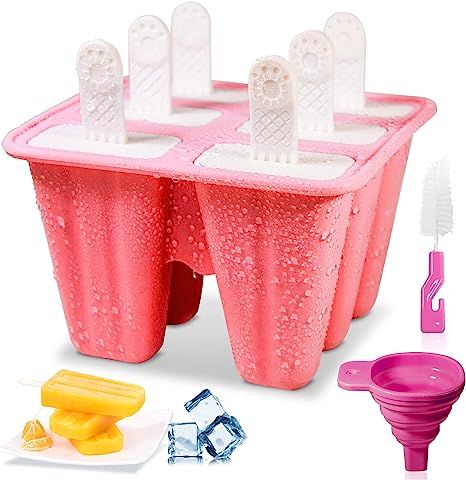 Popsicle Molds-Silicone Ice Pop Reusable Popsicle Moulds for Kids,Easy Release Ice Pop Maker with... | Amazon (US)