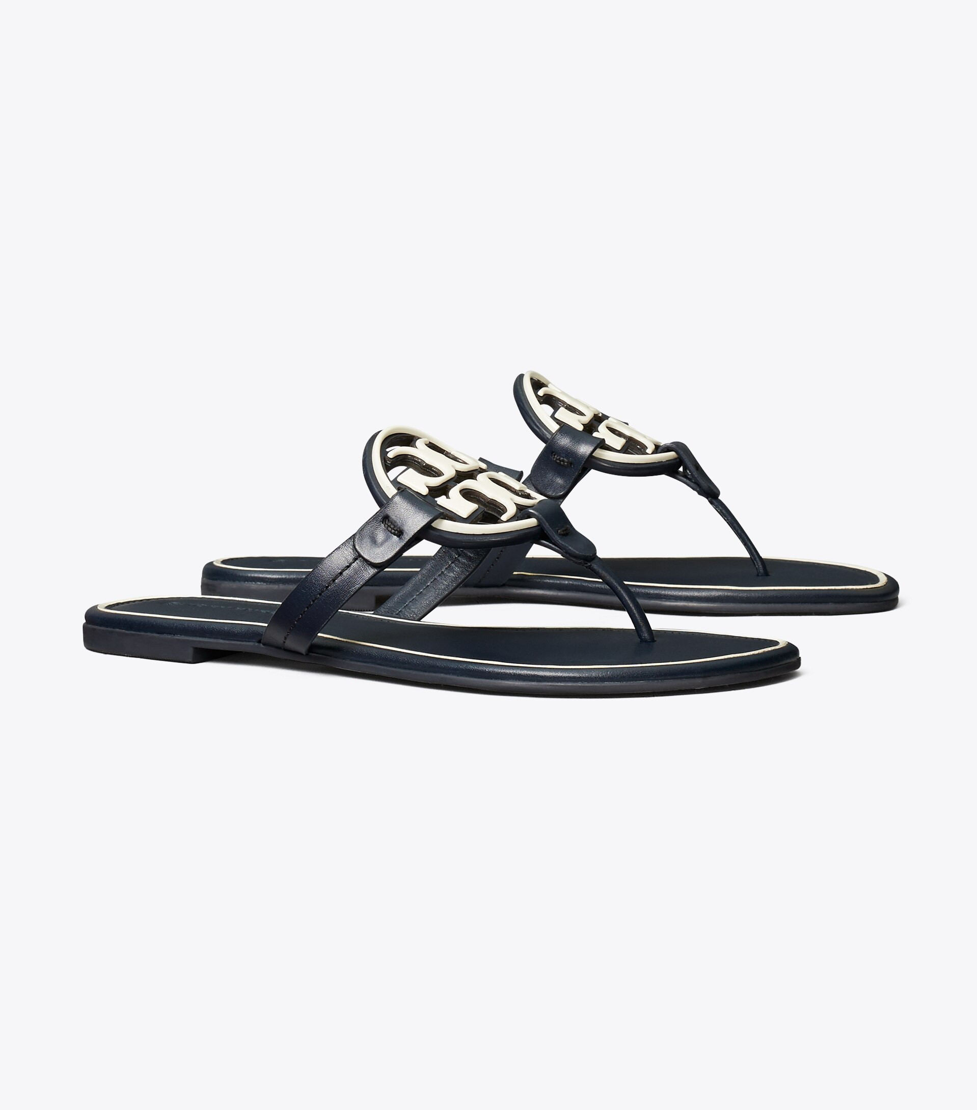 Miller Metal-Logo Sandal, Leather | Tory Burch (US)