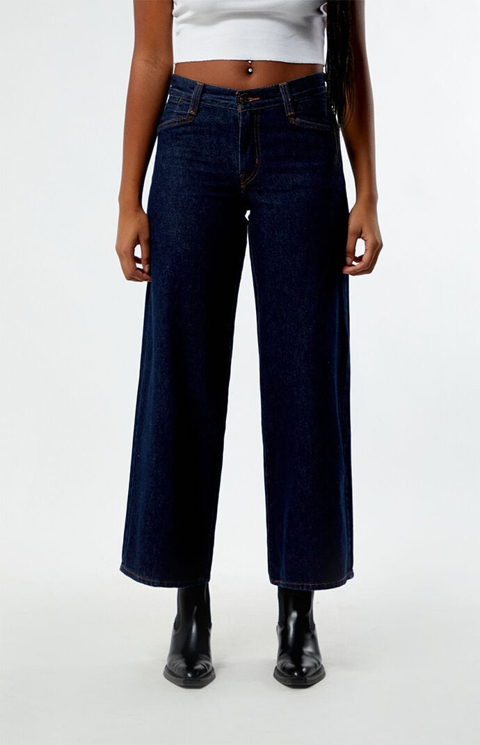 Levi's Women's 94 Baggy Wide Leg Jeans in Medium Indigo - Size 24W X 31L | PacSun