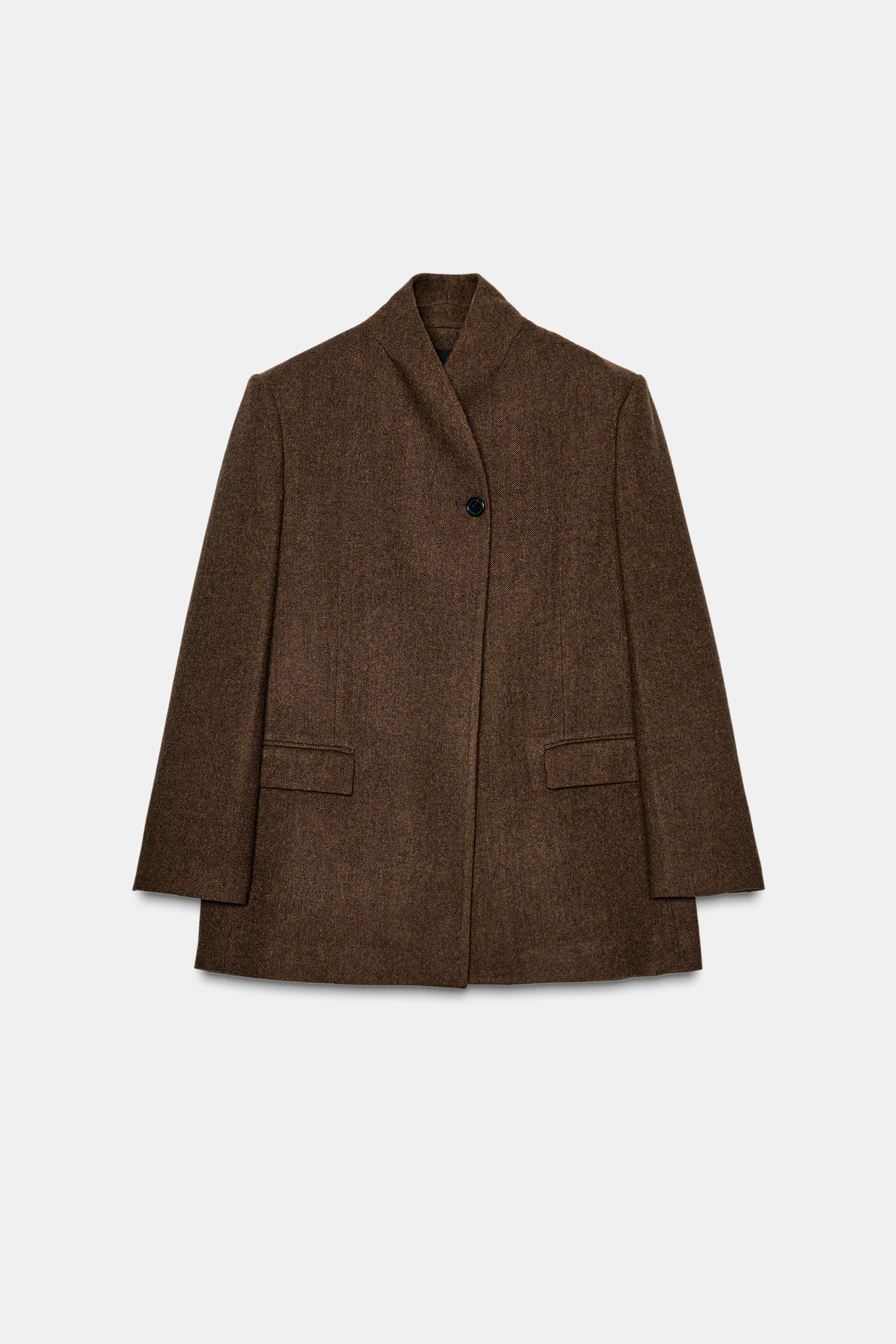 HERRINGBONE WOOL BLEND BLAZER ZW COLLECTION | Zara US