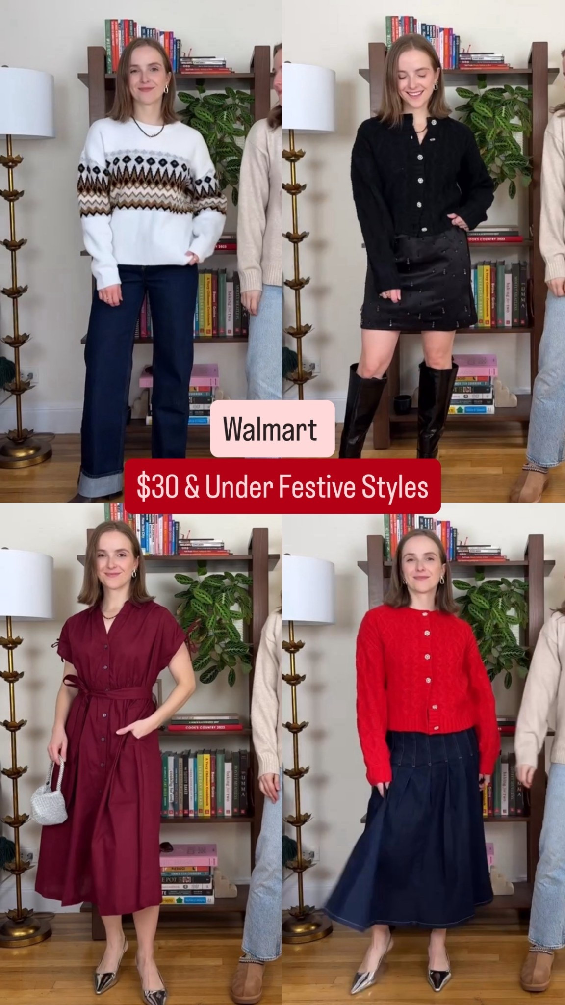 Holiday fashion $30 + under. Wearing xs in all styles 
25 short in cuffed jeans s

#LTKHoliday #LTKFindsUnder50