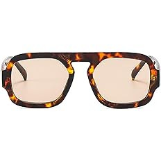 Retro Square Sunglasses Women Fashion Gradient Shades UV400 Men Punk Blue Green Sun Glasses N47 | Amazon (US)