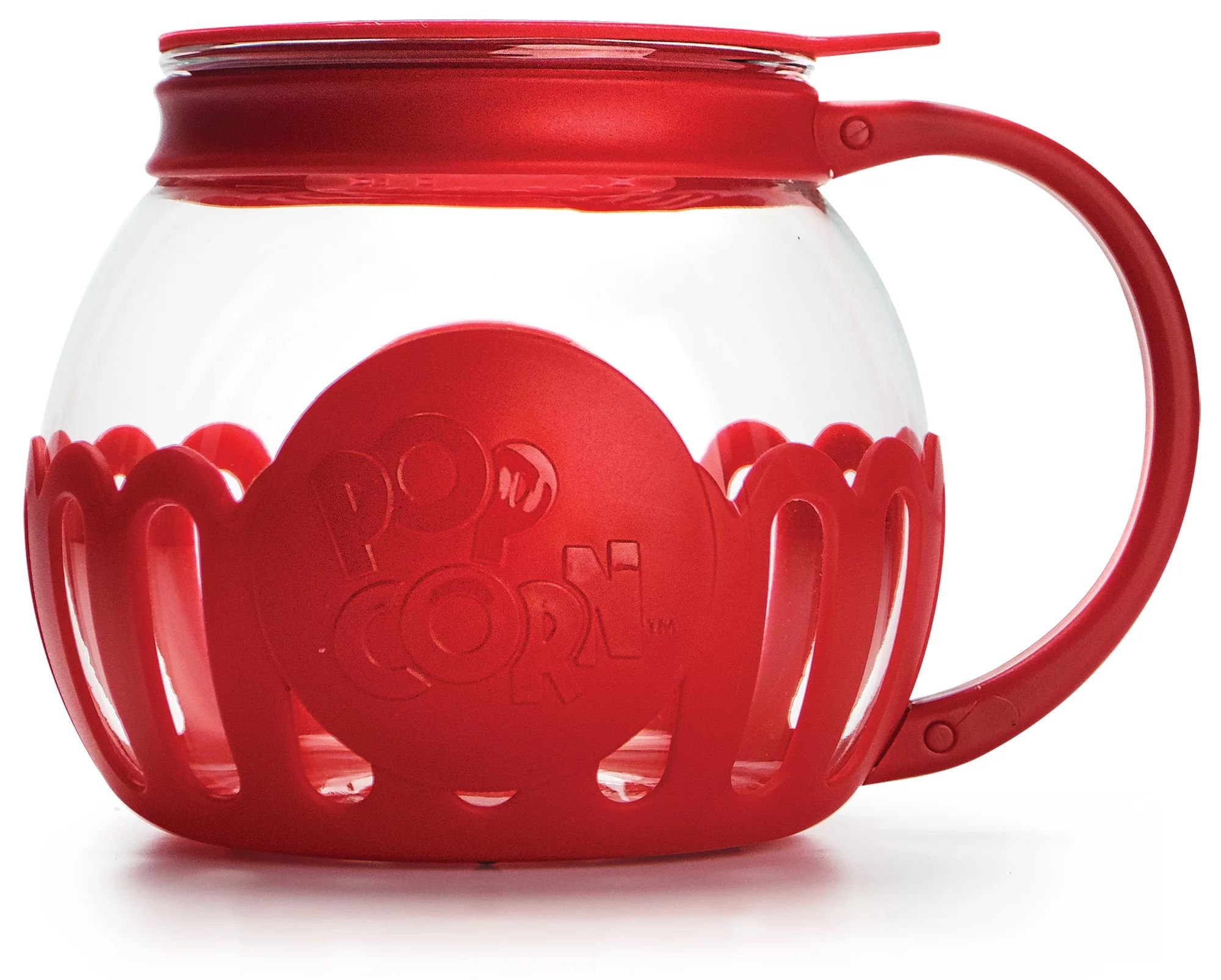 Tasty Borosilicate Glass Microwave Micro-Pop Popcorn Popper, 1.5 Quarts, Red | Walmart (US)