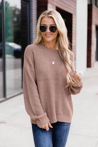 Dreaming At Dusk Sweater Mocha SALE | The Pink Lily Boutique