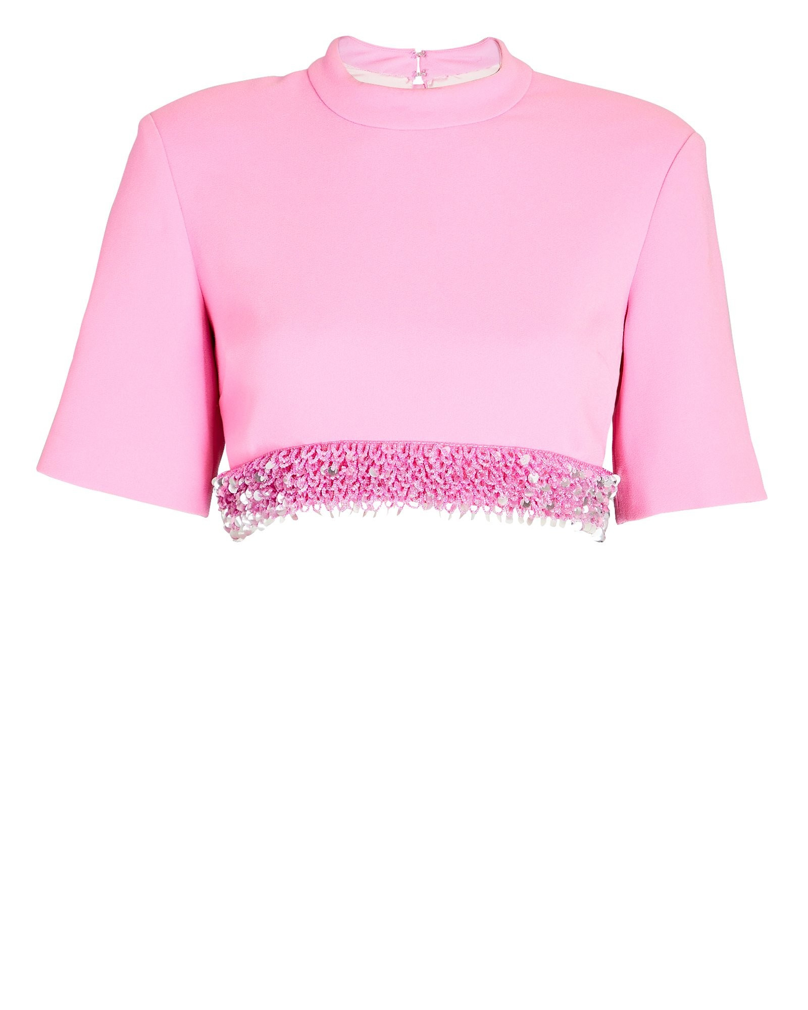 Jalen Embellished Crepe Crop Top | INTERMIX