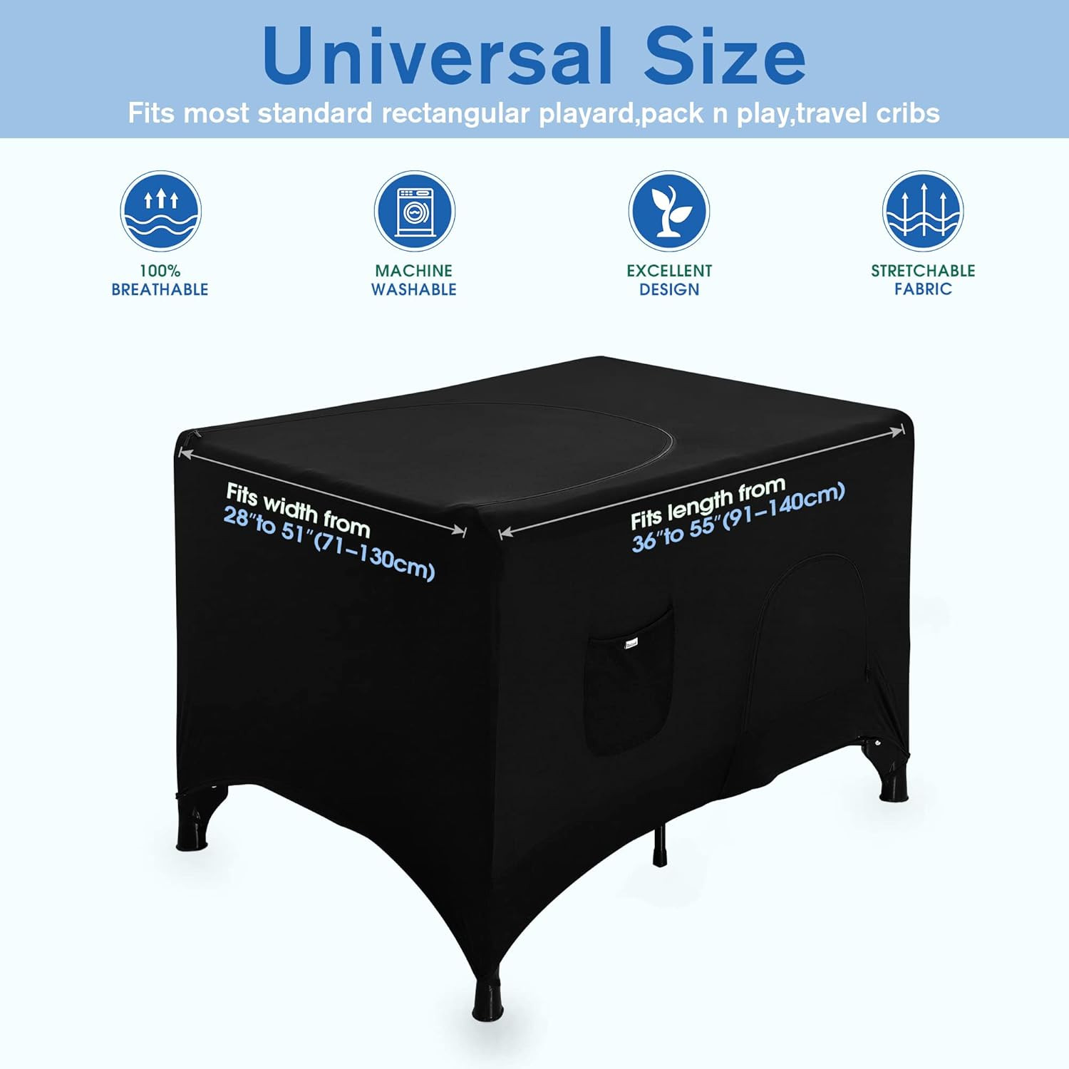 Pack n Play Blackout Cover Travel Crib Blackout Cover Breathable Blackout Tent for Travel Crib Po... | Amazon (US)