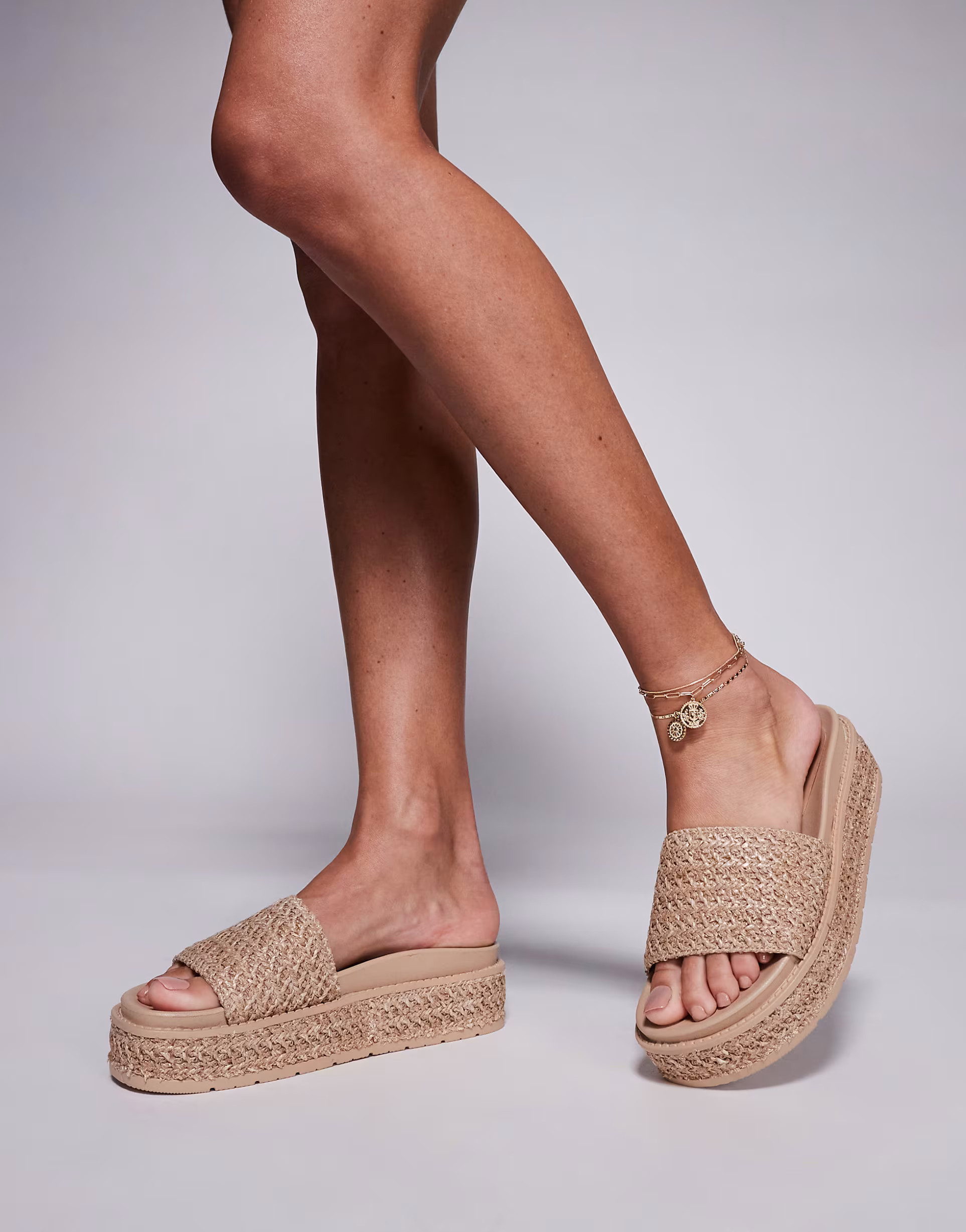 South Beach platform sandals in natural raffia | ASOS (Global)