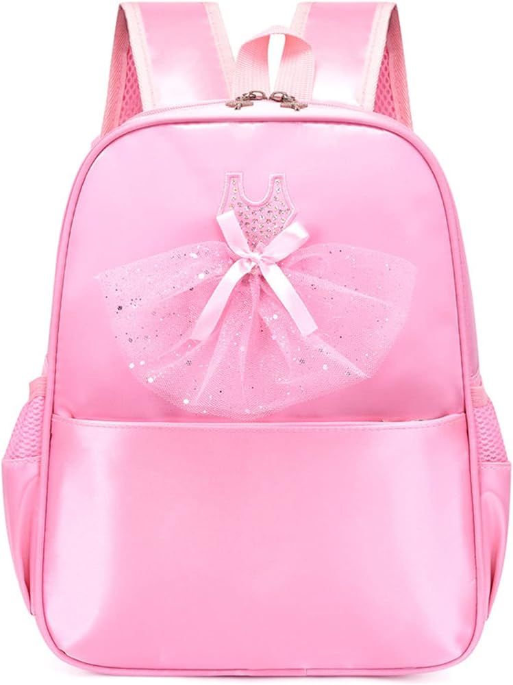 Girls Dance Bag, Nylon Backpack, Pink Ballet Little Girl Storage Bag, Sequin Decoration Children'... | Amazon (US)