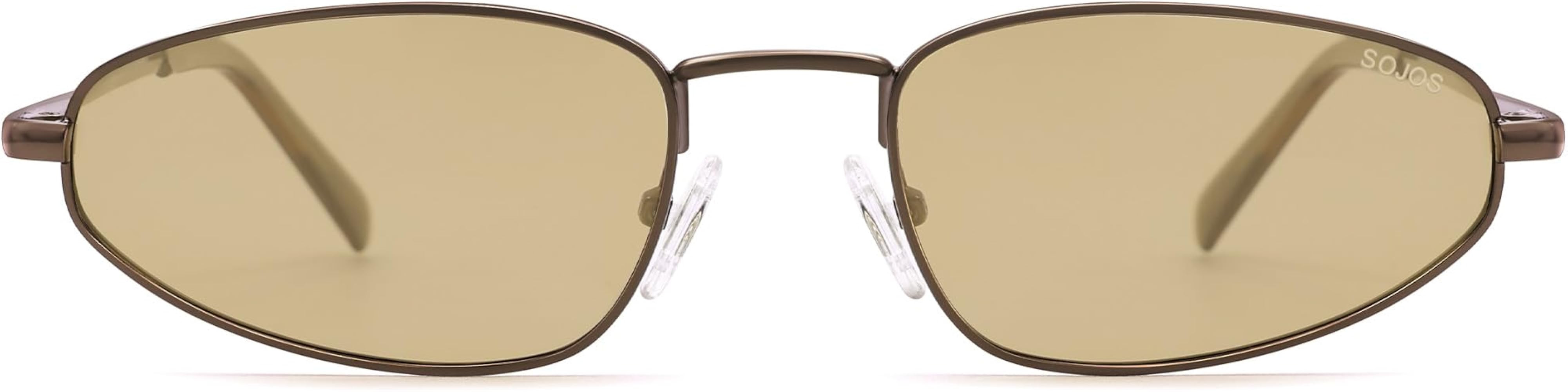 SOJOS Trendy Small Oval Polarized Sunglasses for Women Men, Chic Y2K Fun Sunnies SJ1251 | Amazon (US)