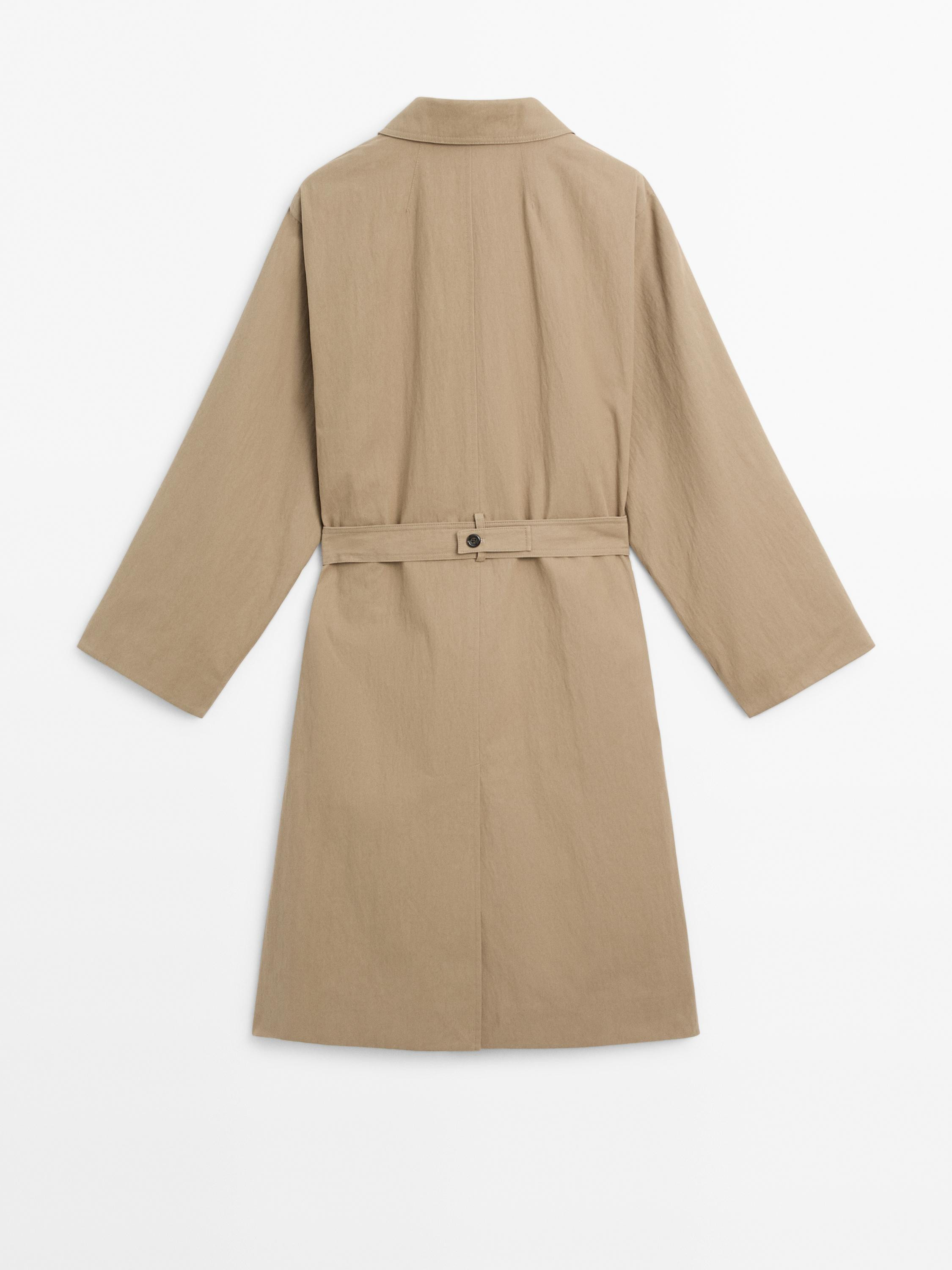 Cotton blend trench coat · Camel · Coats And Jackets | Massimo Dutti | Massimo Dutti UK