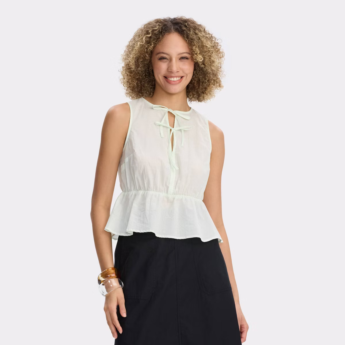 Women's Peplum Tank Top - Universal Thread™ Mint Green M | Target