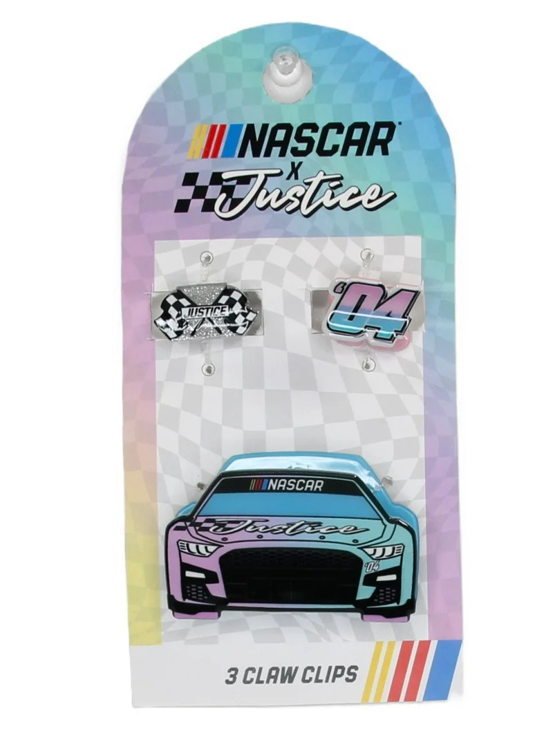 Justice Girl's Nascar Claw Clips, 3-Piece, Multi | Walmart (US)