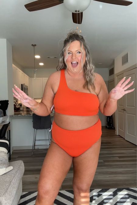 Mhmm yep!! I love this orange SO MUCH 
Size XXL

#LTKplussize #LTKstyletip #LTKswim