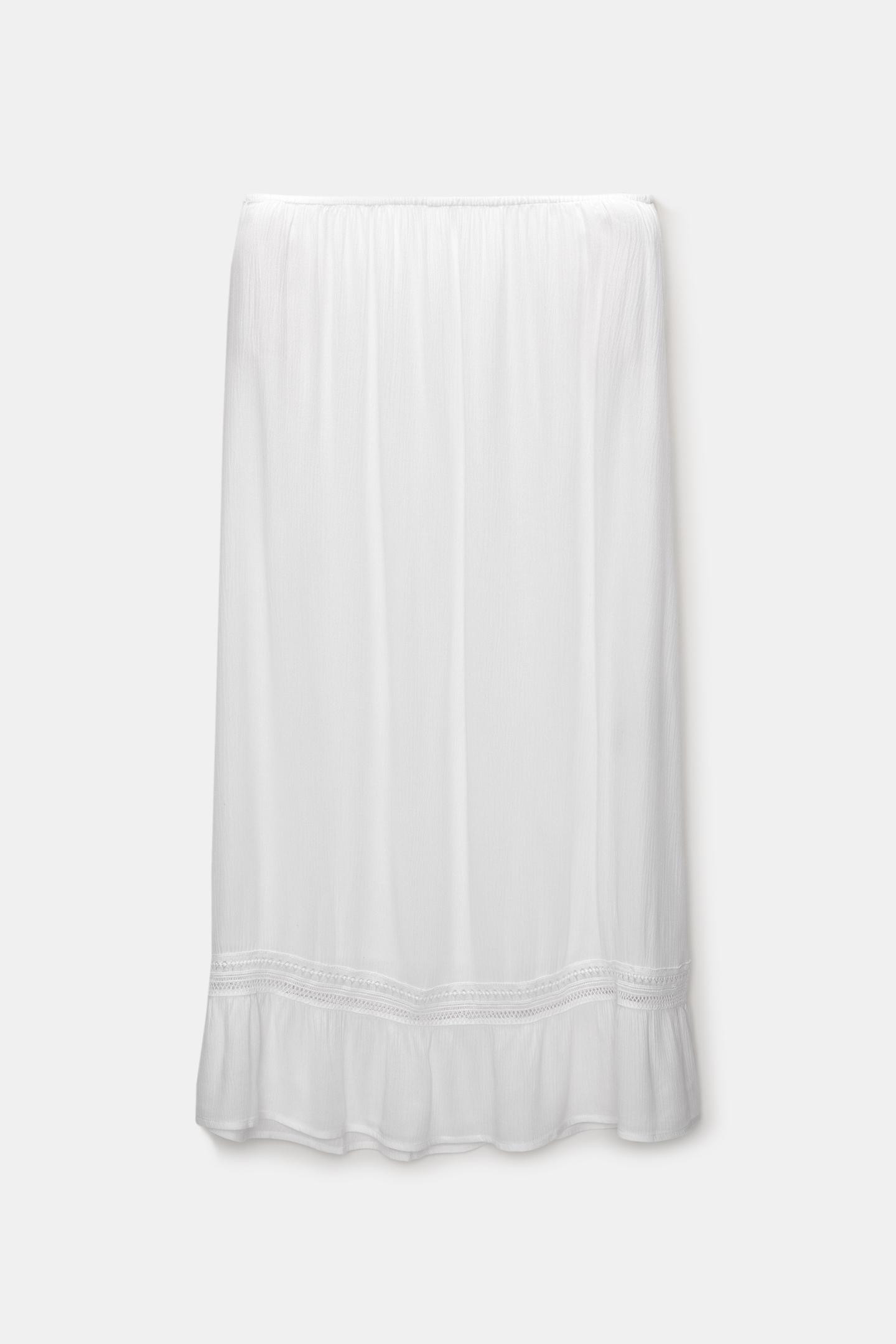Midi skirt with lace trim | PULL and BEAR UK