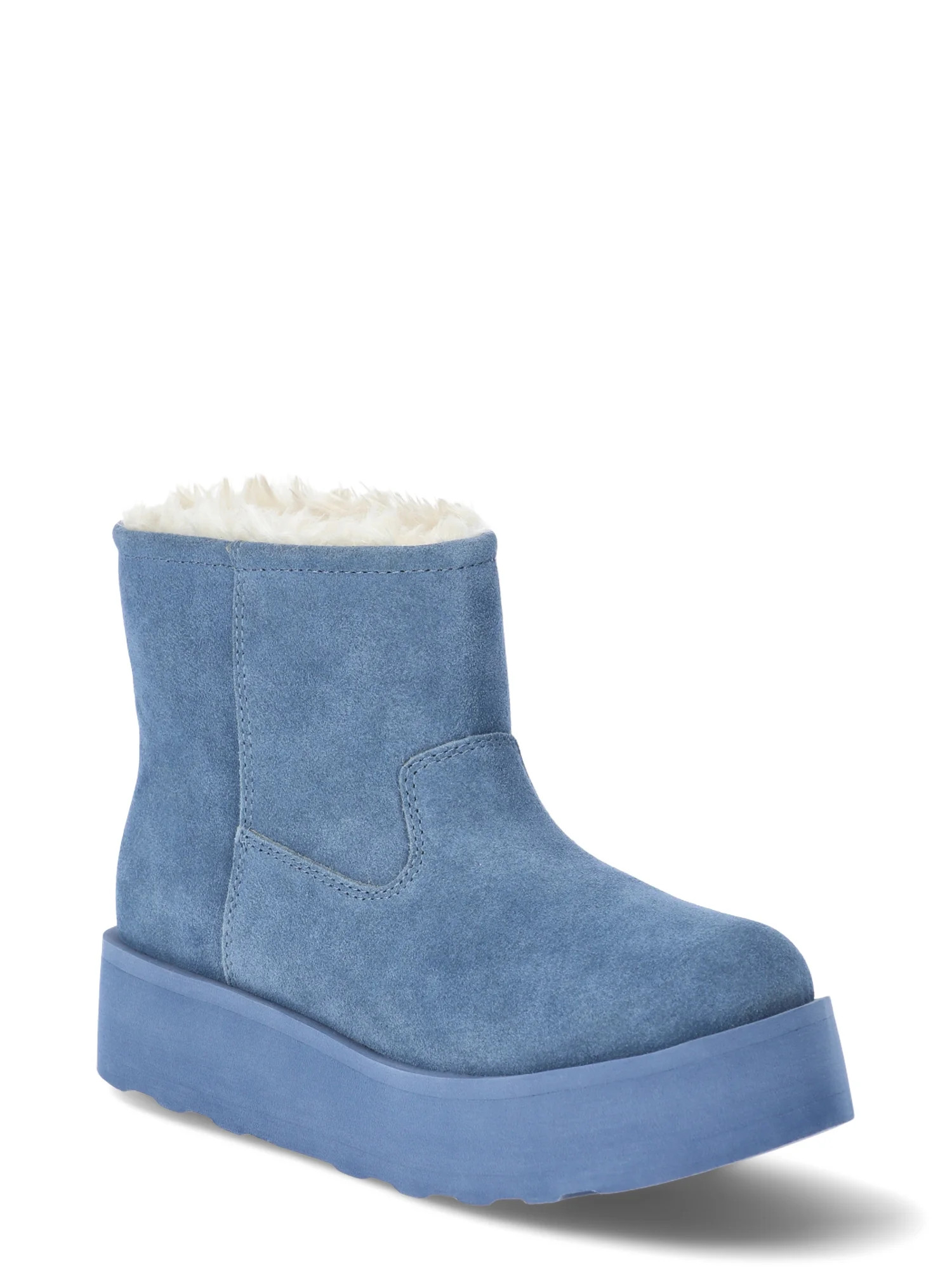 Time and Tru Women's Genuine Suede Platform Cozy Boots, Sizes 6-11 | Walmart (US)