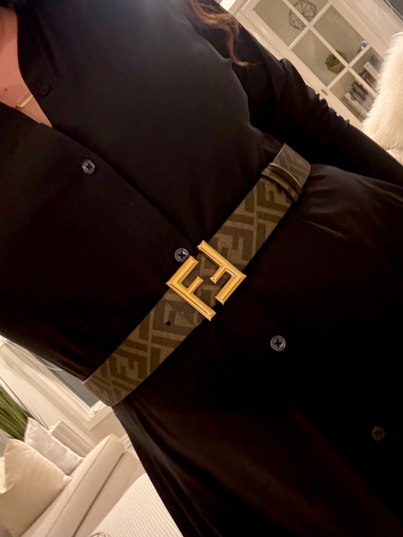 Loving my new Fendi belt! It’s reversible to black!  This is technically the Men’s belt - the FF Zucca print is a coated canvas on this which I preferred to the less durable, uncoated fabric on the Women’s version.  This belt is also thinner and sleeker looking, in my opinion. Highly recommend!  The dark brown print is perfect for giving instant fall vibes, but is a classic year-round!

#LTKWorkwear #LTKMidsize #LTKStyleTip