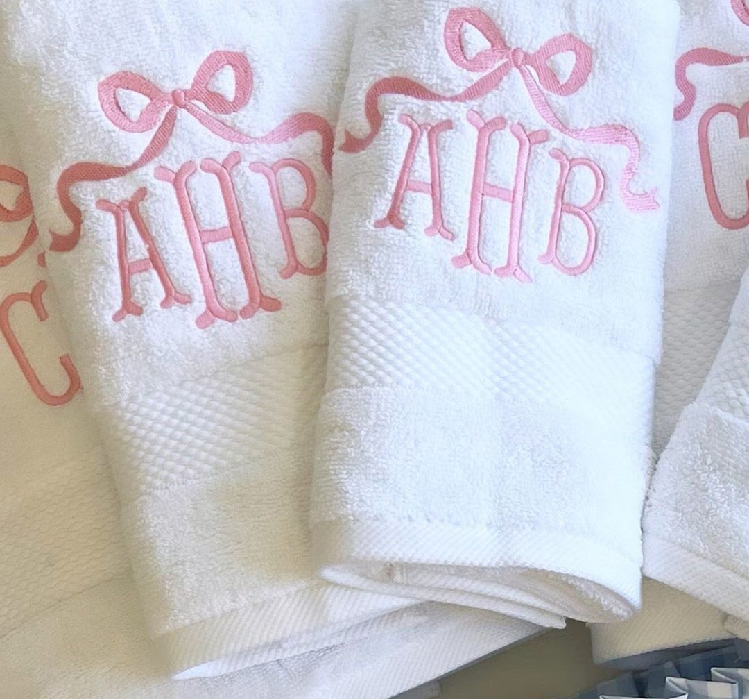 Pink Bow Towels - Etsy | Etsy (US)