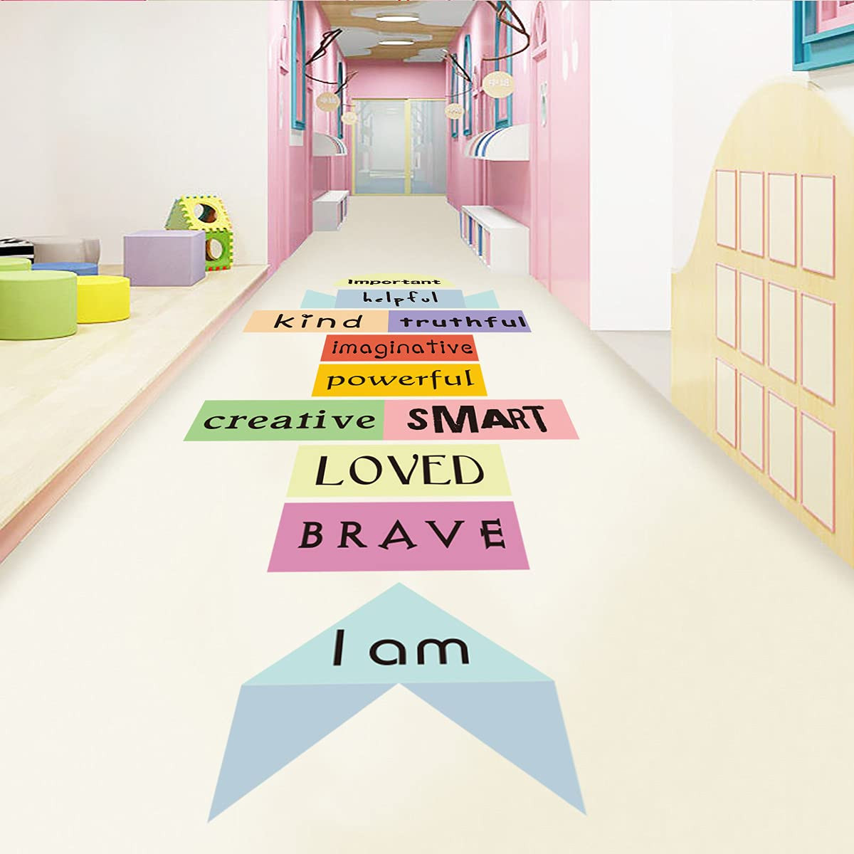 4-Hilif-r Word Hopscotch Decals, Motivational Hopscotch Floor Sticker, Fun Floor Game Stickers, P... | Amazon (US)