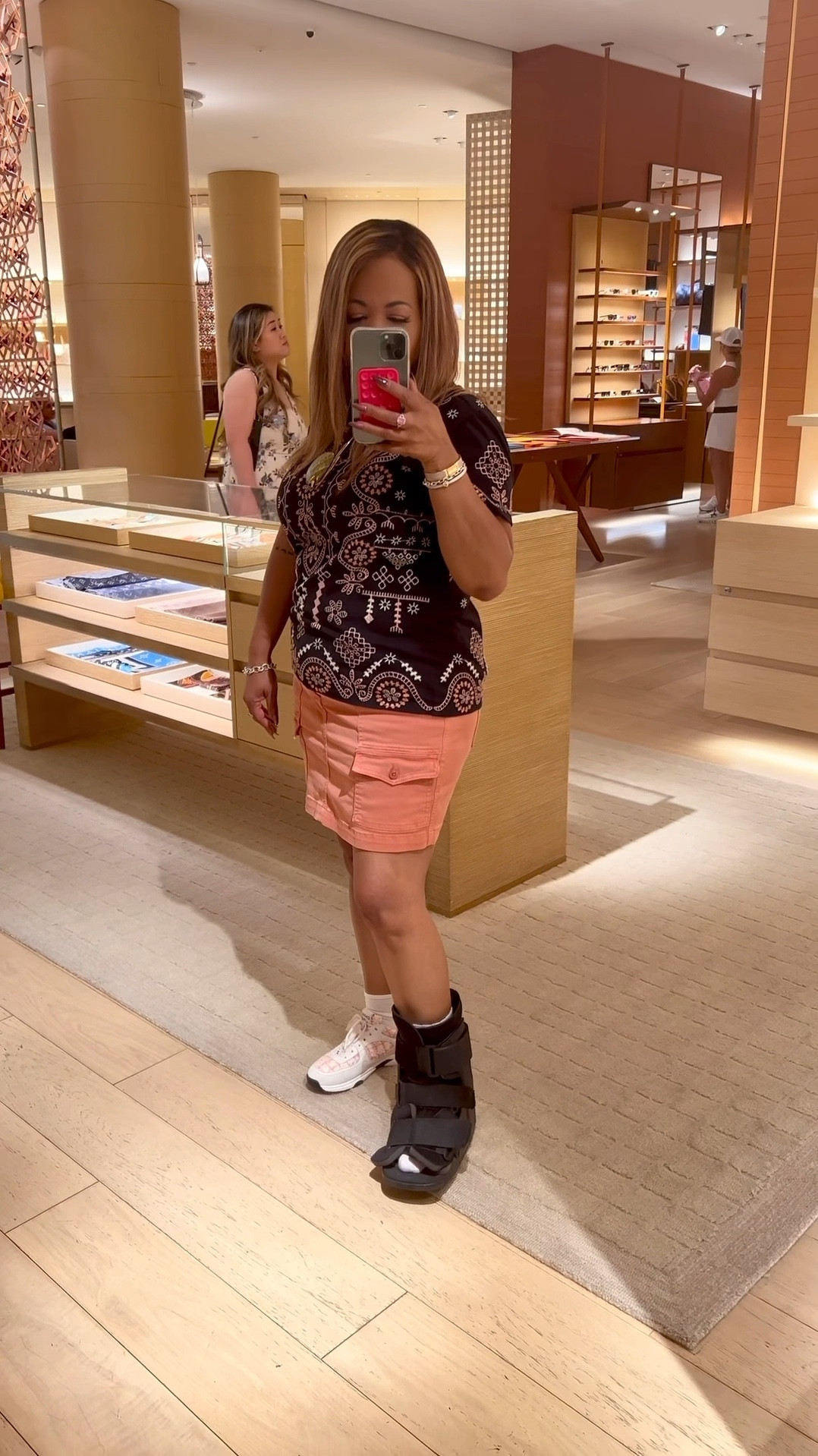 A trip to Louis Vuitton on sunny warm day calls for cargo skots and an artful top. My left Chanel shoe came in clutch  

#LTKVideo #LTKOver40 #LTKStyleTip