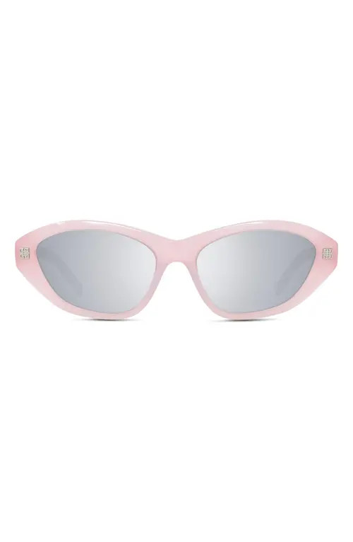 Givenchy GV Day 55mm Cat Eye Sunglasses in Shiny Pink /Smoke Mirror at Nordstrom | Nordstrom
